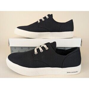 Sun + Stone Kiva Casual Sneakers Mens 10 M Black Lace Up Low Top Shoes NWB